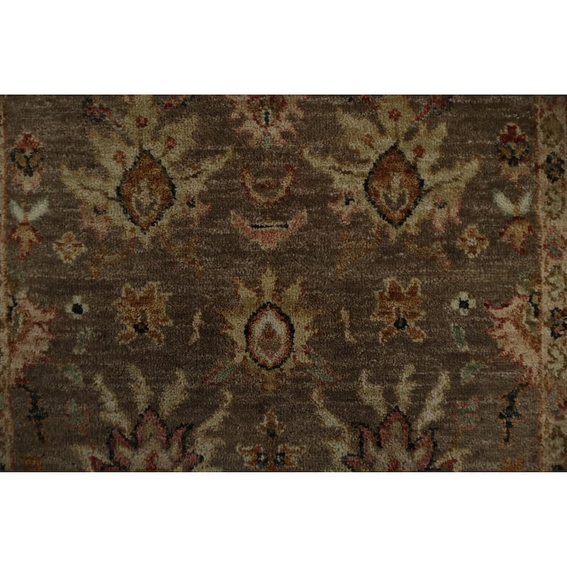 Hand Knotted Oriental 100% Wool Carpet Traditional Floral Brown Peshawar Area Rug - 5' 2'' X 3' 0''