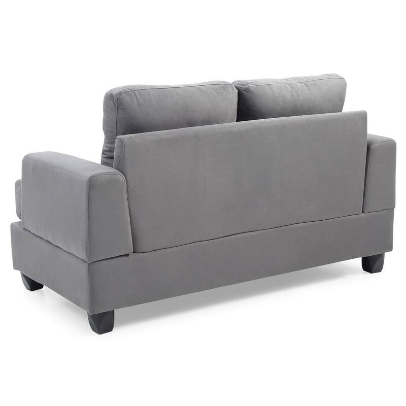 Flared Arm Microfiber Tufted Straight Sofa - 58" - Gray