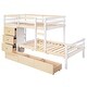 preview thumbnail 6 of 7, Modern Twin Over Twin Loft Bunk Bed With Drawers And Ladder,Sturdy Frame for Bedroom