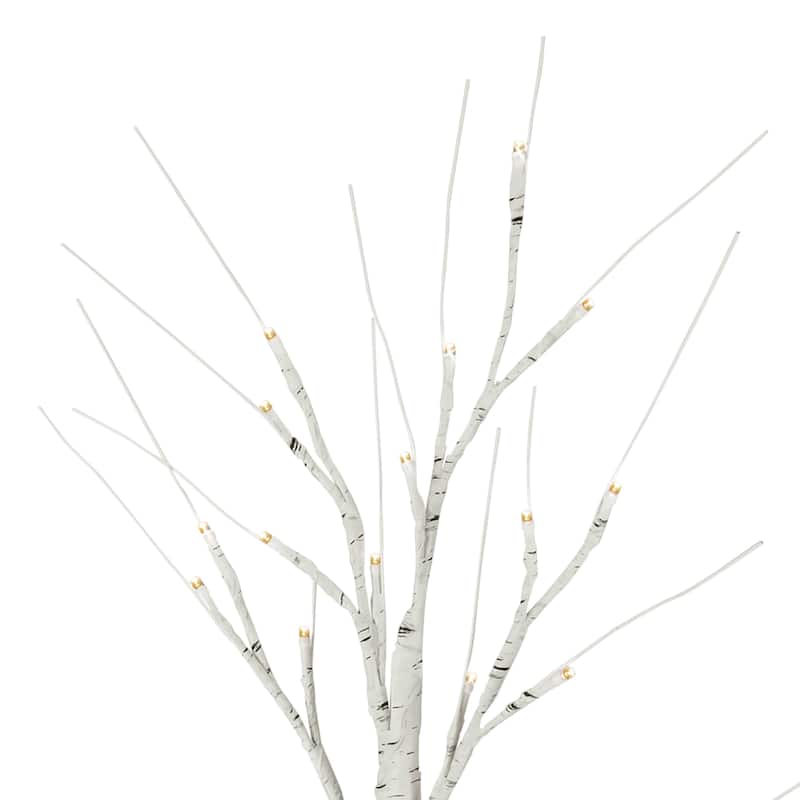 LED Lighted Birch Twig Christmas Tree - 24" -White - Warm White