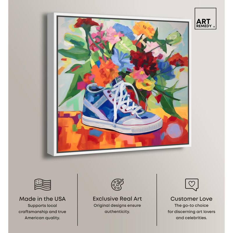 Colorful Sneaker Bouquet Canvas by Art Remedy