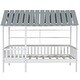 preview thumbnail 8 of 11, Twin Size House Bed with Roof Design, Solid Wood Kids Platform Bed Frame Montessori Bed with Storage Shelves & Fence Guardrails