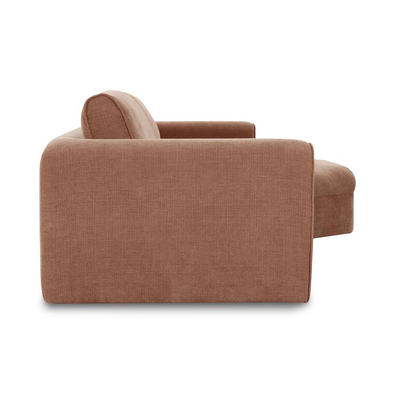 NADAAL STUDIOS Talorin Left-Facing Sectional Sofa, Wide Chaise Seating, Seats 4, Heritage Pink Chenille Fabric