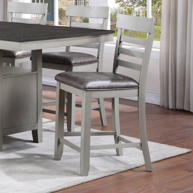 Steve Silver Hasbrook Ladder Back Farmhouse Counter Chair - Set of 2