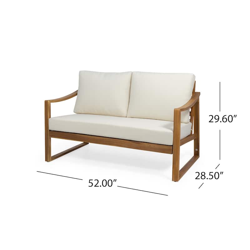 Samwell Acacia Wood Outdoor Loveseat and Coffee Table Set by Christopher Knight Home
