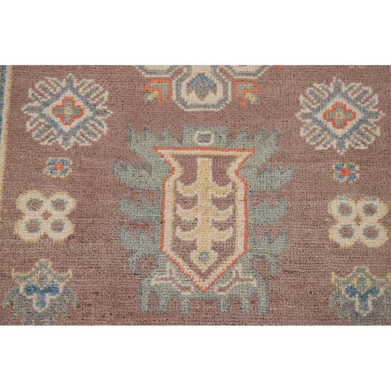 Geometric Kazak Oriental Runner Rug Handmade Wool Carpet - 2'9" x 9'10"