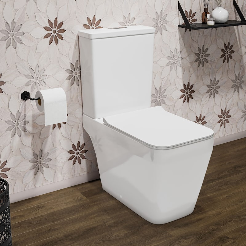Rivoli Two-Piece Square Toilet Dual-Flush 1.1/1.6 Gpf - 25.59" x 14.171" 31.5"