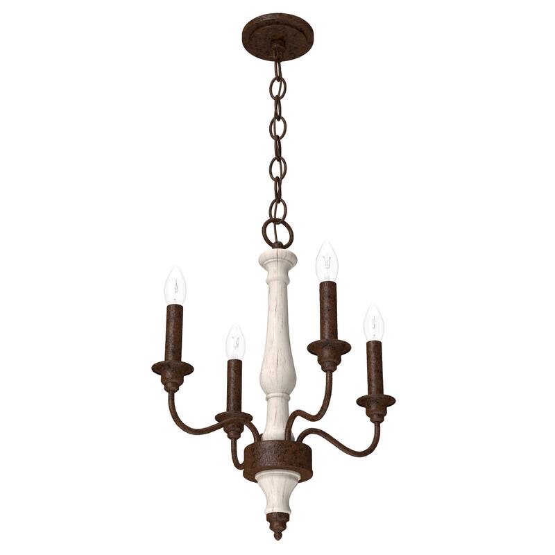 Hunter Teren 4-Light Chandelier - Island, Dining Room, Entry - Candle, Vintage, French Country, Farmhouse