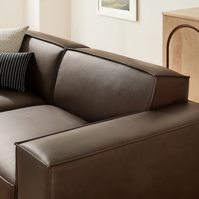 Restore 3-Piece Vegan Leather Modular Loveseat with Ottoman