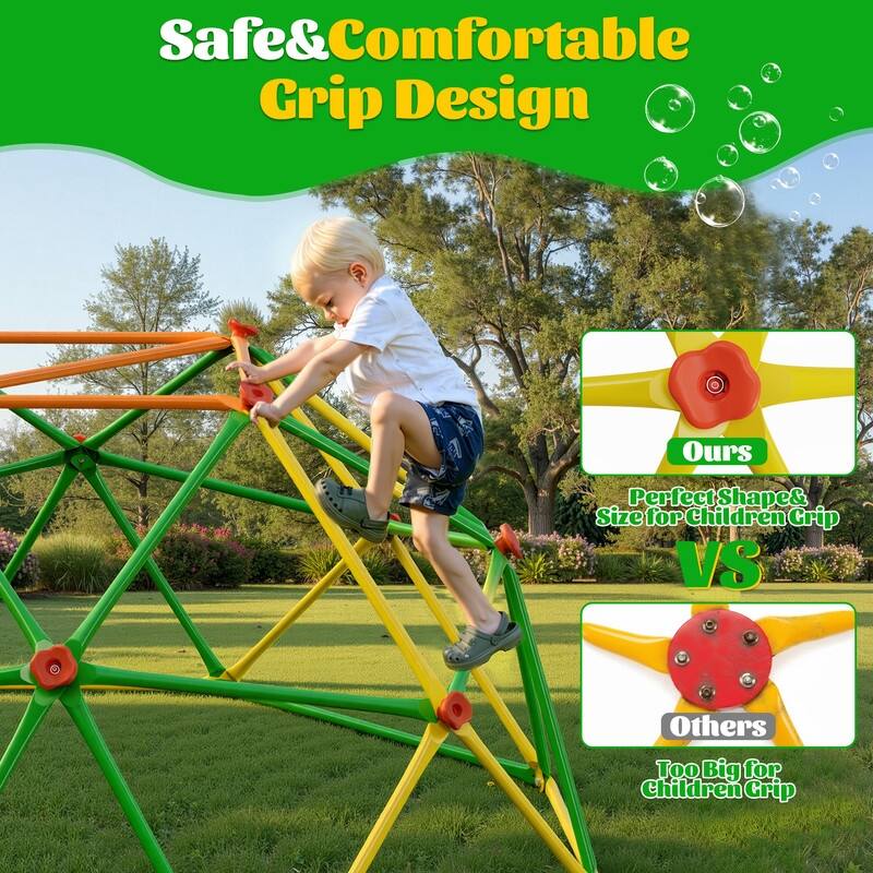 6FT Geometric Climbing Dome Climber Playground for Kids 3-10, Climbing Toys for Kids - N/A
