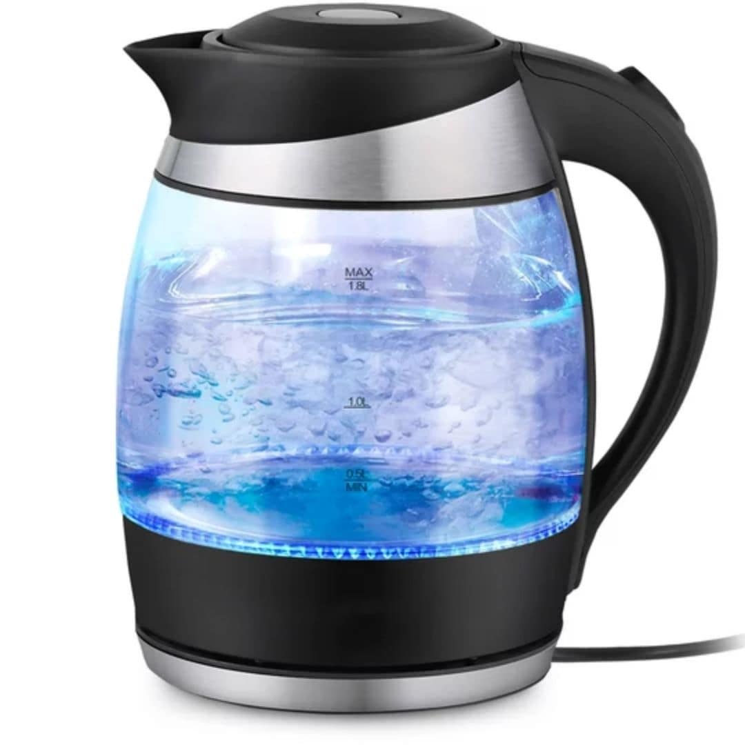 1500W 1.8L Electric Glass Tea Kettle Hot Water Kettle with Auto