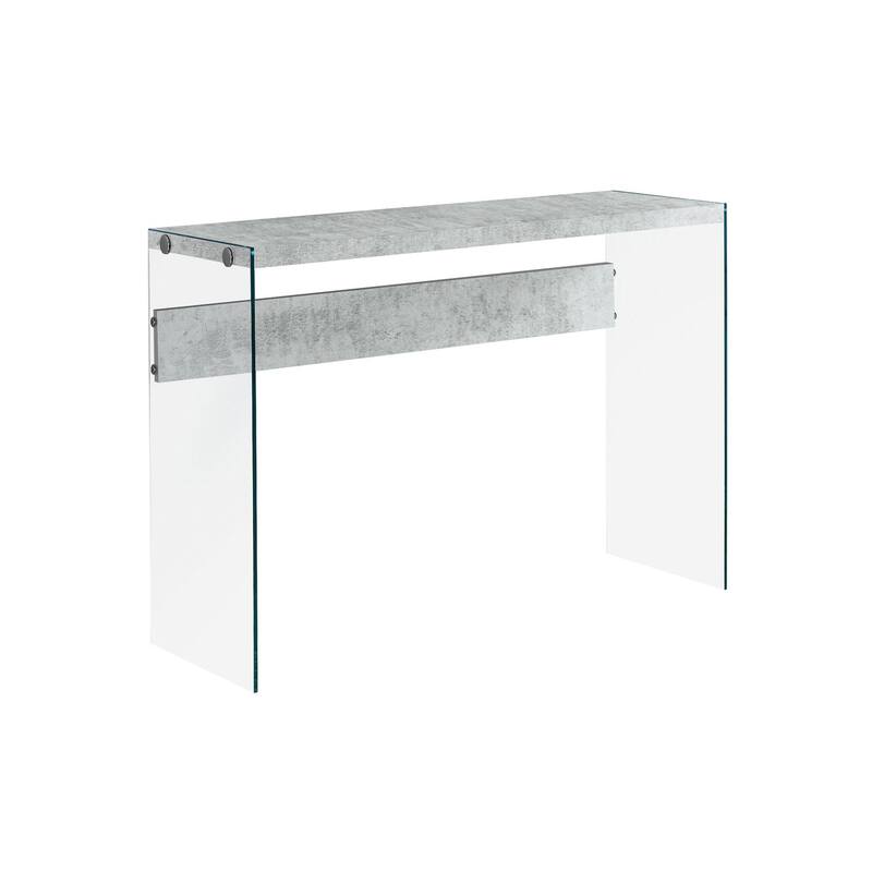 HomeRoots 44" Gray And Clear Solid Console Table - 44.00 in. x 32.00 in. x 15.75 in.