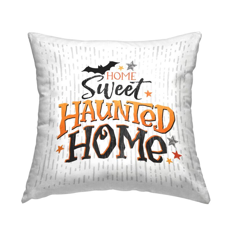 Stupell Sweet Haunted Home Halloween Patterned Printed Throw Pillow Design by Courtney Morgenstern