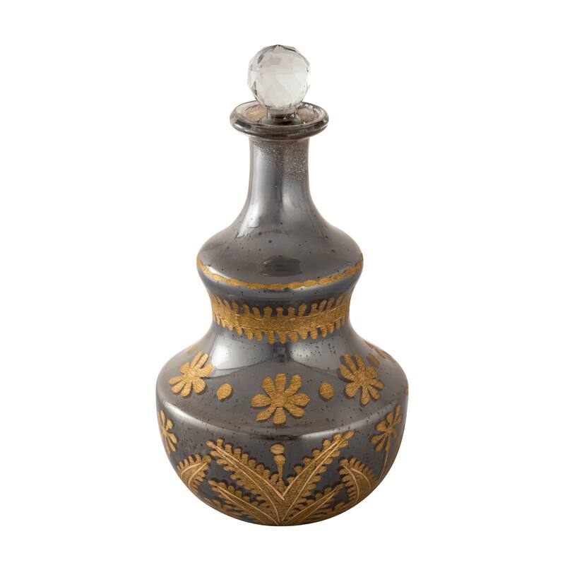 Elk Home Kemal Antique Silver Glass 4.5 Inch Wide Bottle