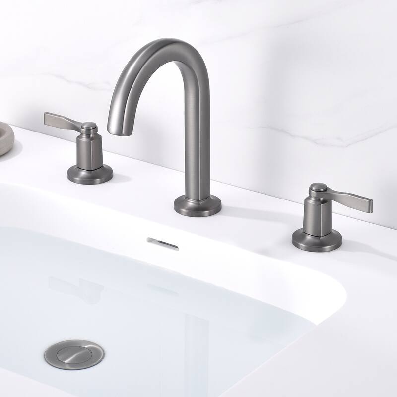 Luxier Larko 8 in. Widespread 2-Handle Bathroom Faucet with Drain