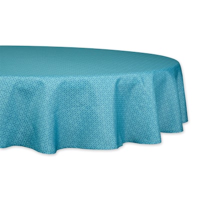 Storm Blue Tonal Lattice Print Outdoor Tablecloth