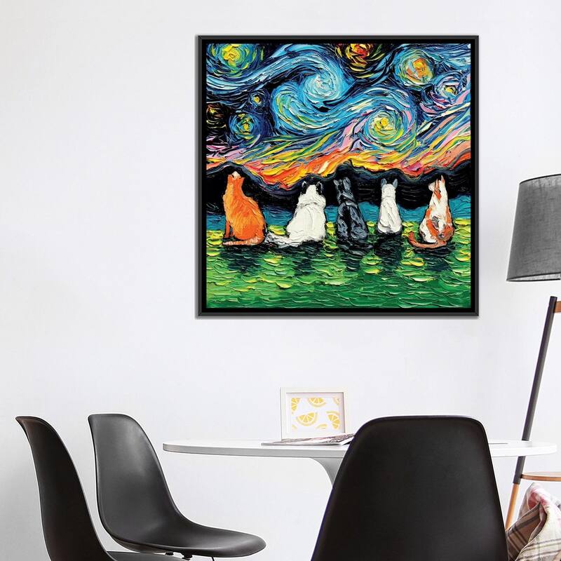 iCanvas "Starry Cats" by Aja Trier Framed Canvas Print