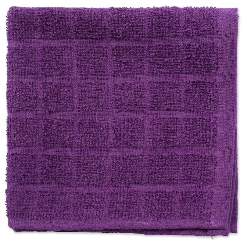 DII Solid Windowpane Terry Dishcloth Set of 6