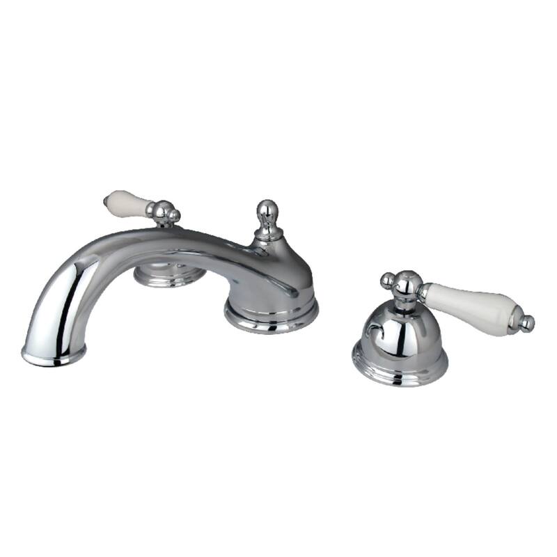 Kingston Brass Vintage Widespread Deck Mounted Roman Tub Filler with - Polished Chrome