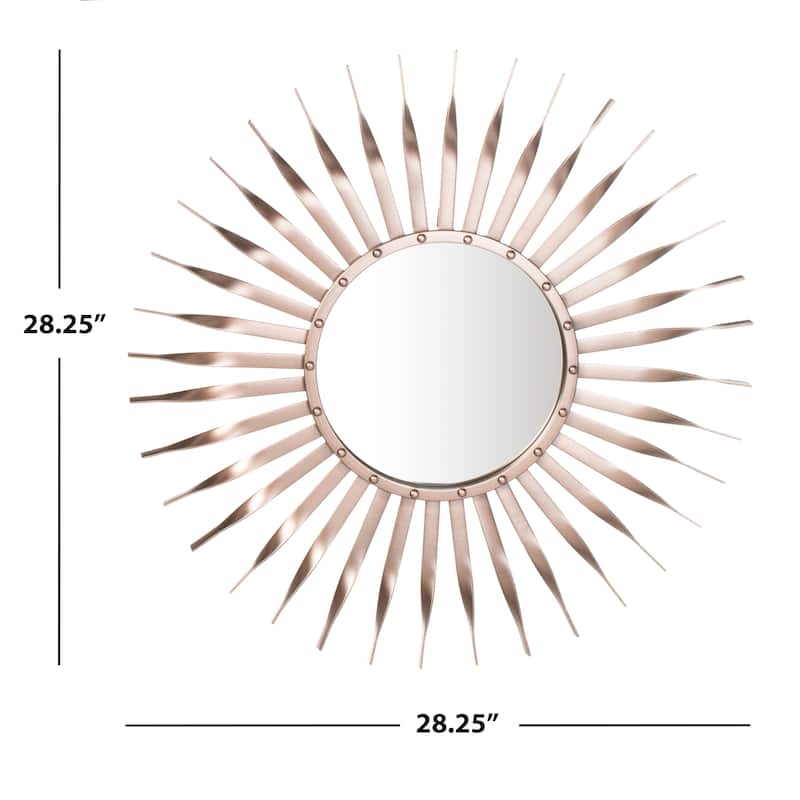 SAFAVIEH Marlene 28-inch Rose/Gold Sunburst Round Mirror - 28.3" W x 1" L x 28.3" H