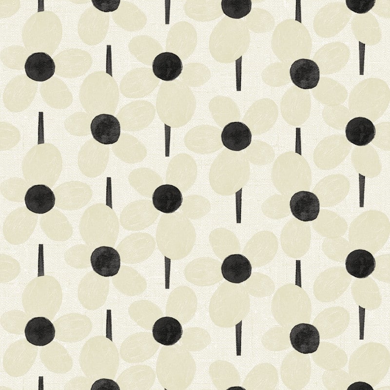 Tempaper Flower Power by Novogratz Peel and Stick Wallpaper - 28 sq. ft. - Tuxedo Flower Power