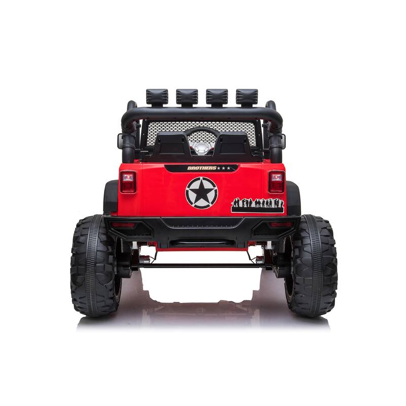 24V Ride-On Car with Parental Remote, LED Headlights, and Bluetooth Music