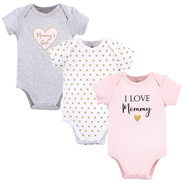 slide 1 of 1, Hudson Baby Infant Girl Cotton Bodysuits 3pk, Girl Mommy 0-3 Months - Girl Mommy