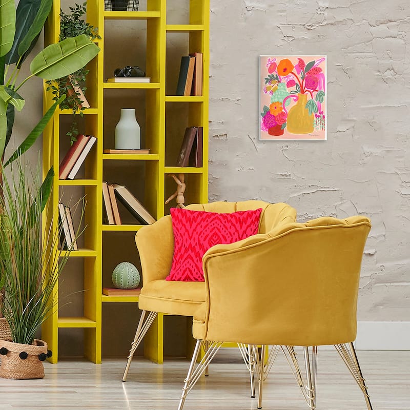 Stupell Bright Pink & Yellow Bouquet Wall Plaque Art Design By Suzanne Allard