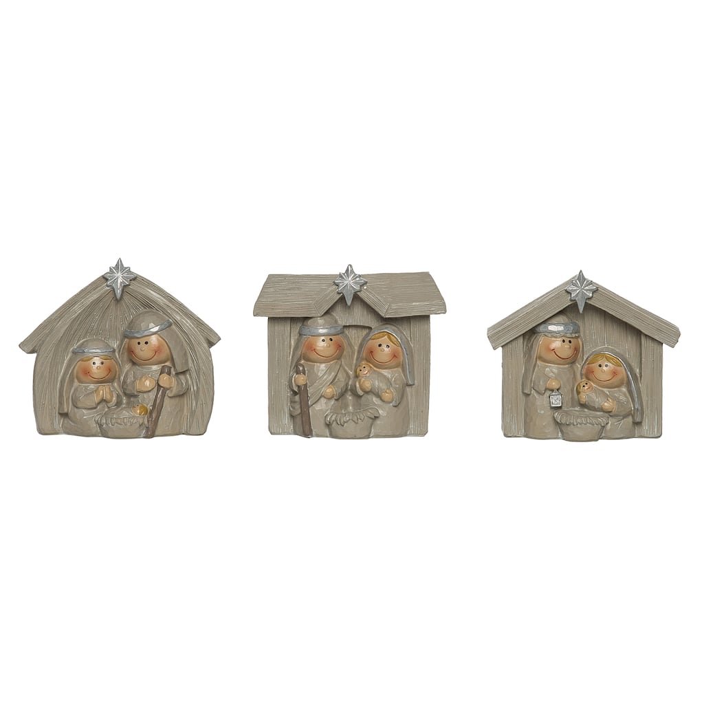 Transpac Resin Youthful Nativity Figurine Set of 3 Christmas Home Decorations