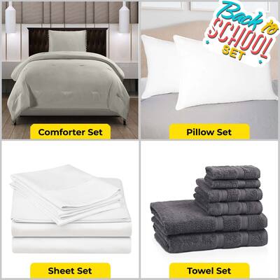 Superior Back To School Kit, Stress-Free Dorm Bundle, Twin/ Twin XL, Grey