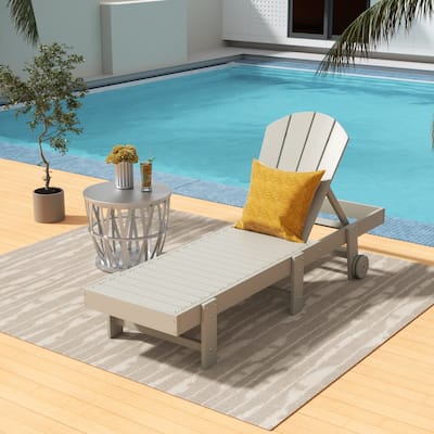 Polytrends Laguna Hdpe All Weather Outdoor Patio Pool Reclining Armless Chaise Lounge With Wheels