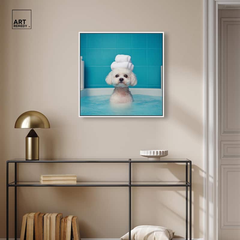 Fluff in the Tub Canvas by Art Remedy