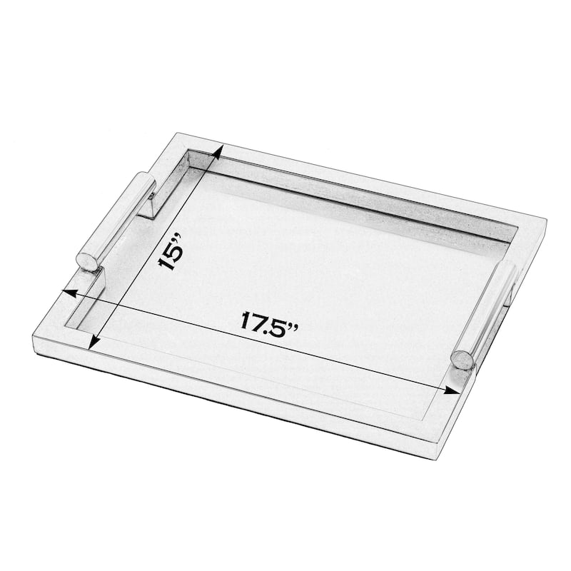 Morante 17.5 in. W Rectangular Stainless Steel Serving Tray with Handles