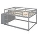 preview thumbnail 31 of 35, Wood Bunk Bed with 4 Drawers and 3 Shelves
