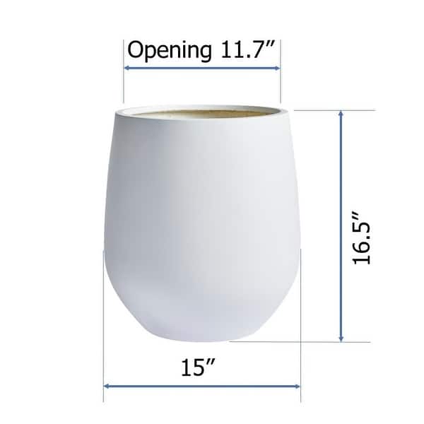 dimension image slide 8 of 9, DreamPatio La Mirada 1-piece Fiberstone Tapered Planter for Indoor/Outdoor