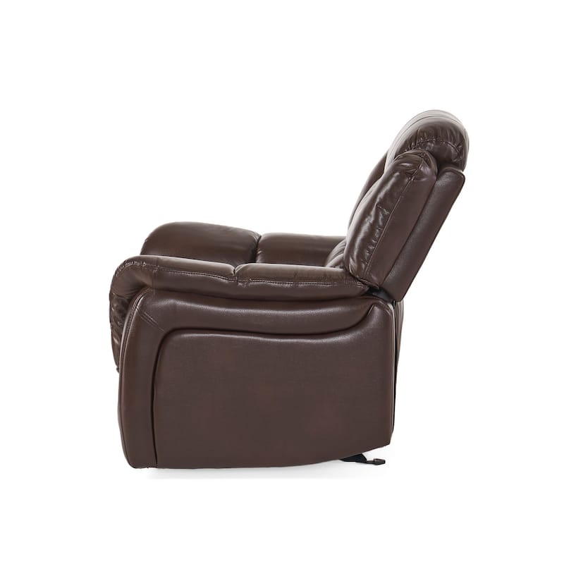 Classic Oversized Faux Leather Recliner, Spacious Upholstered Recliner Chair with Soft Cushion Home Theater Single Sofa Chair