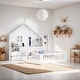 preview thumbnail 10 of 16, Full Size Kids Bed House Bed with Shelves and Sockets and USB Port, Gray