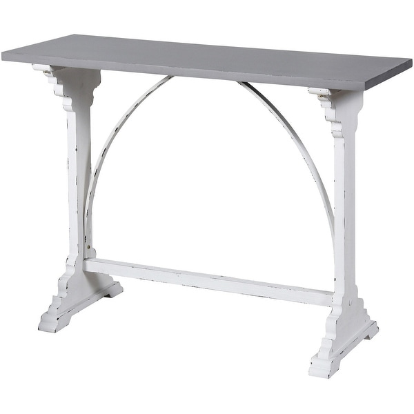 StyleCraft SC-AF18407DS 44" Long Wood Accent Table with Distressed Finish - White