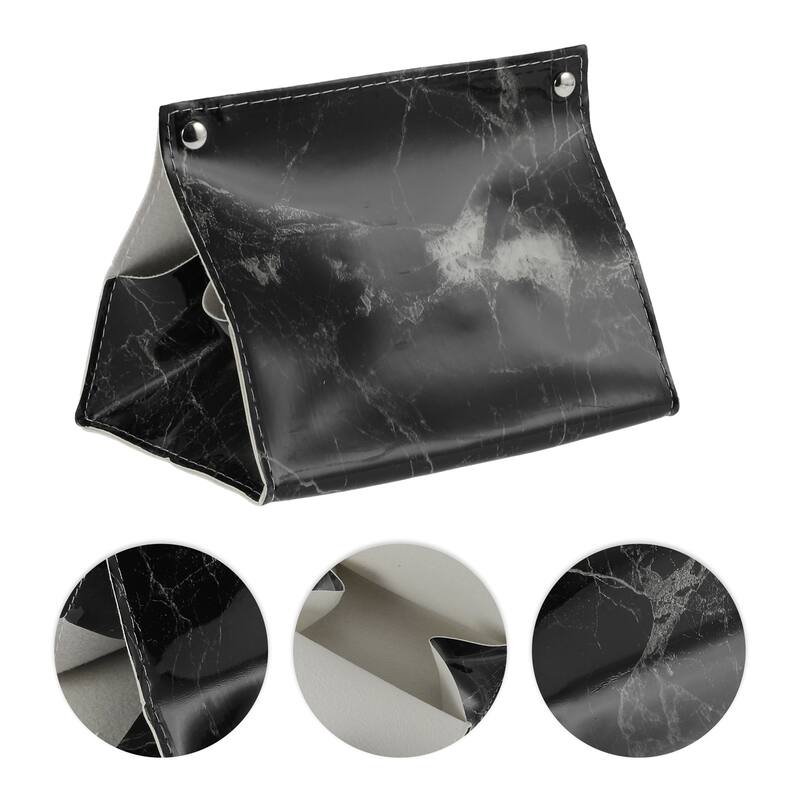 1 Pcs Portable Marble Pattern Tissue Box Cover for Living Room Table Desk