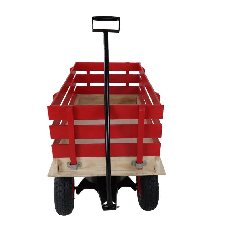 Children's and garden wooden carriages, all-terrain rubber inflatable wheelers, outdoor games, courtyard transportation