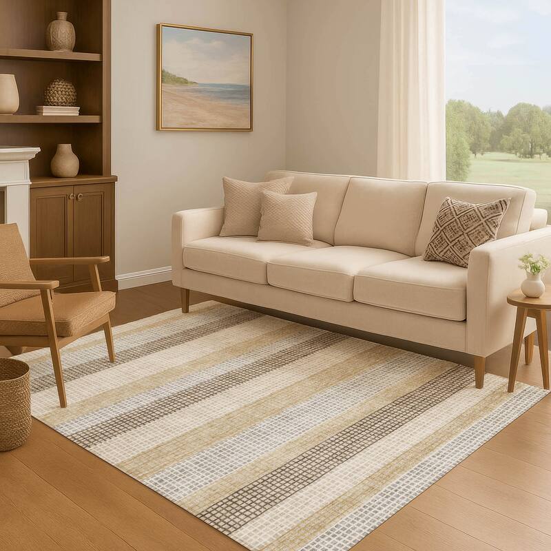 Premium Washable Super Soft Modern Stripe Mayfield Rug