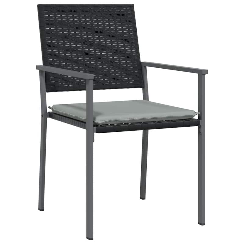 vidaXL Patio Dining Set Outdoor Dining Table and Chair Poly Rattan and Steel