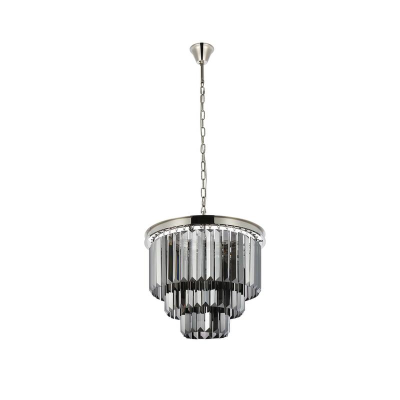 Royce Edge 9-Light Polished Nickel Chandelier