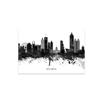 Atlanta Skyline Black & White Print On Acrylic Glass by WallDecorAddict