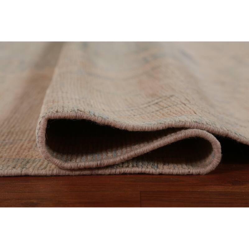 Hand Knotted Oriental 100% Wool Carpet Transitional All-Over Navy Blue & Blues Oushak Area Rug - 12' 2'' X 9' 6''