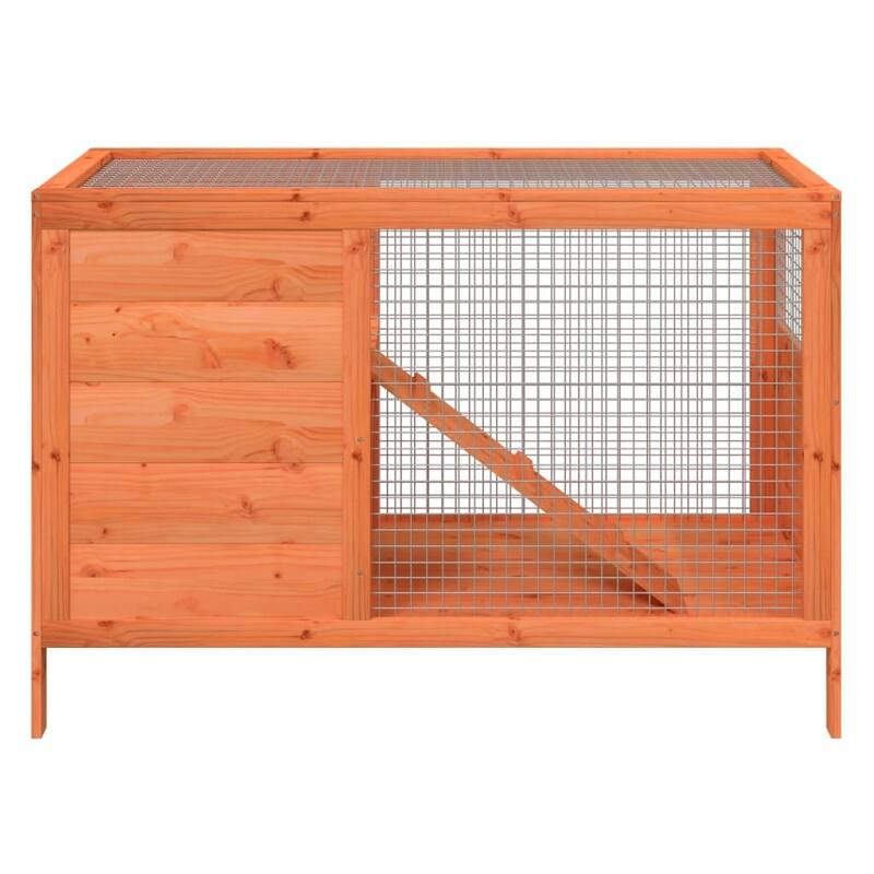vidaXL Rabbit Hutch Brown 40.6"x17.3"x27.4" Solid Wood Pine - 40.6" x 17.3" x 27.4"