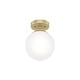 preview thumbnail 4 of 6, Hunter Hepburn 1-Light Flush Mount Ceiling Light - Bedroom, Bath, Entry, Hallway - Damp-Rated - Vintage, Globe Light