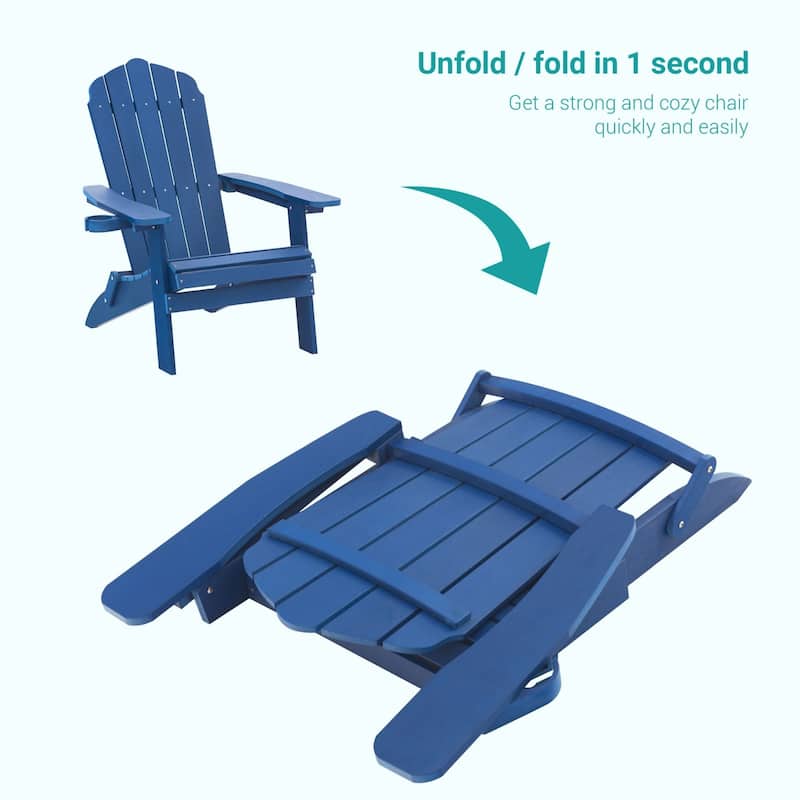 Bonosuki Folding Adirondack Chair Patio Outdoor Plastic Fire Pit Chair