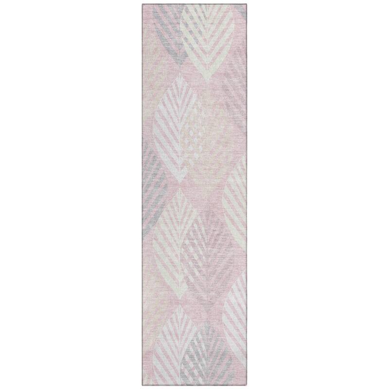 Machine Washable Indoor/ Outdoor Chantille Casual Palm Leaf Rug