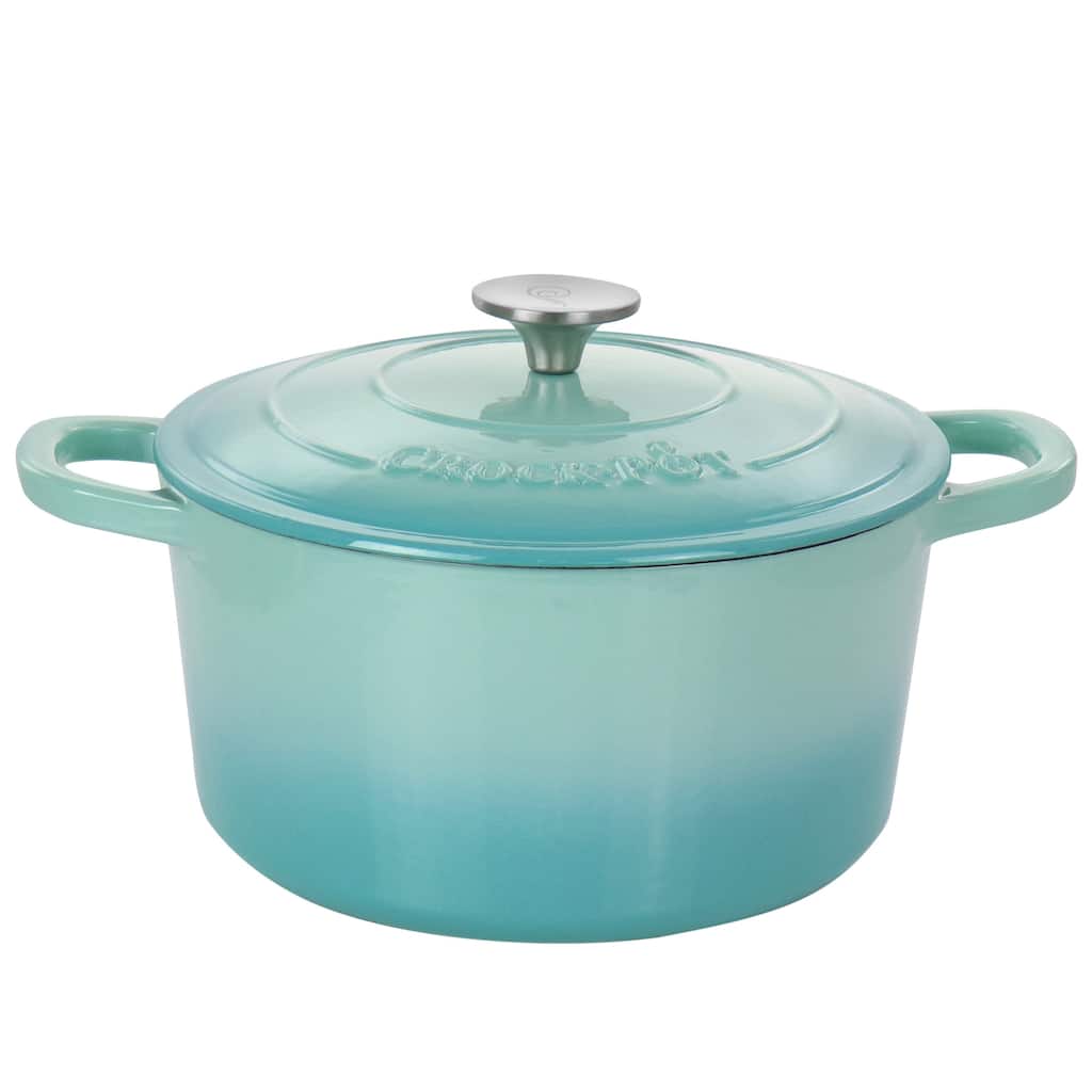 5 Quarts Enameled Cast Iron Dutch Oven in Light Teal